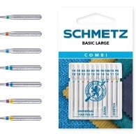 Schmetz Sewing Machine Needles Large Assorted Universal, Denim And Stretch 10 needles